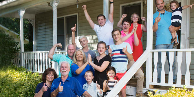 LGFCU members Joe and Beth S.; their children and grandchildren