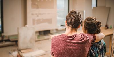 Couple renovating their apartment