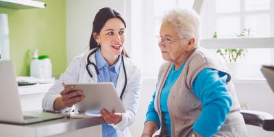 Doctor talking with patient