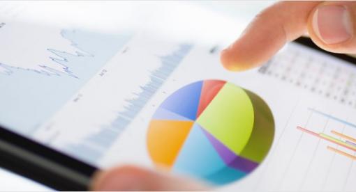 graphs depicted on digital tablet