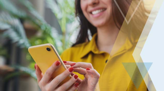 Woman holding phone