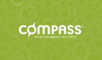 Compass logo. Money management from LGFCU.