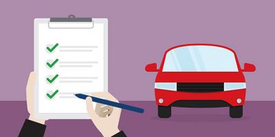 Illustrative image of a car insurance and checklist